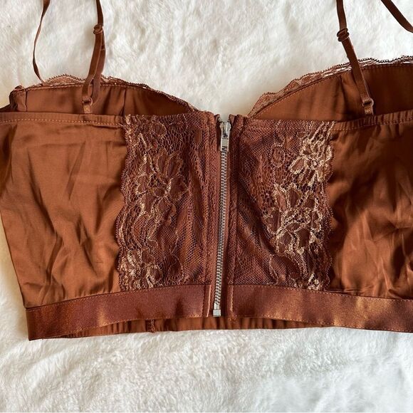 Fashion Nova Copper Corset Top Women’s Size Medium - Picture 5 of 13